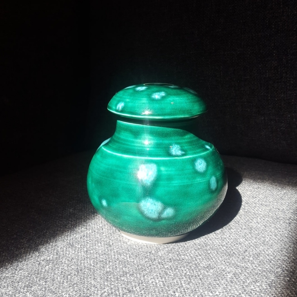 Hand Thrown keepsake jar